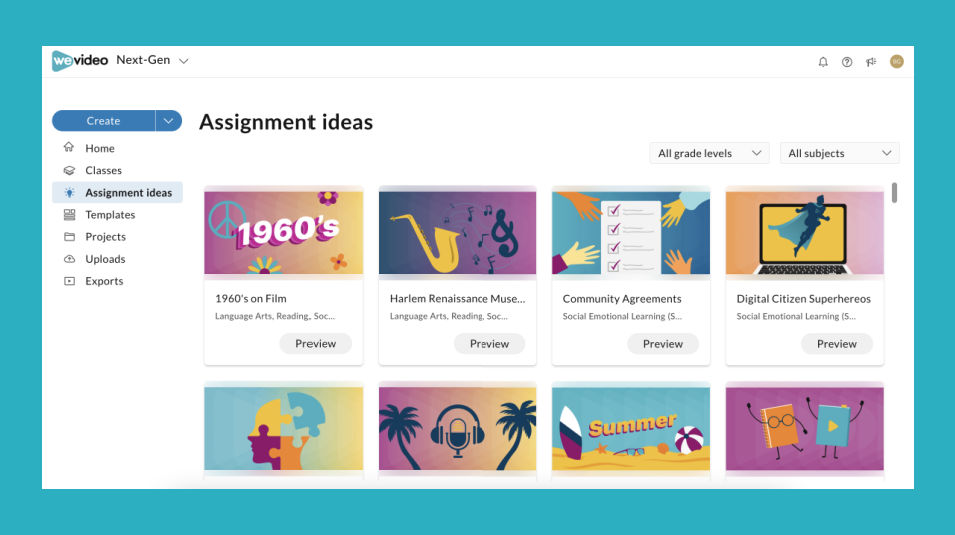 Assignment Ideas Library Video Lesson Plans For Teachers Wevideo